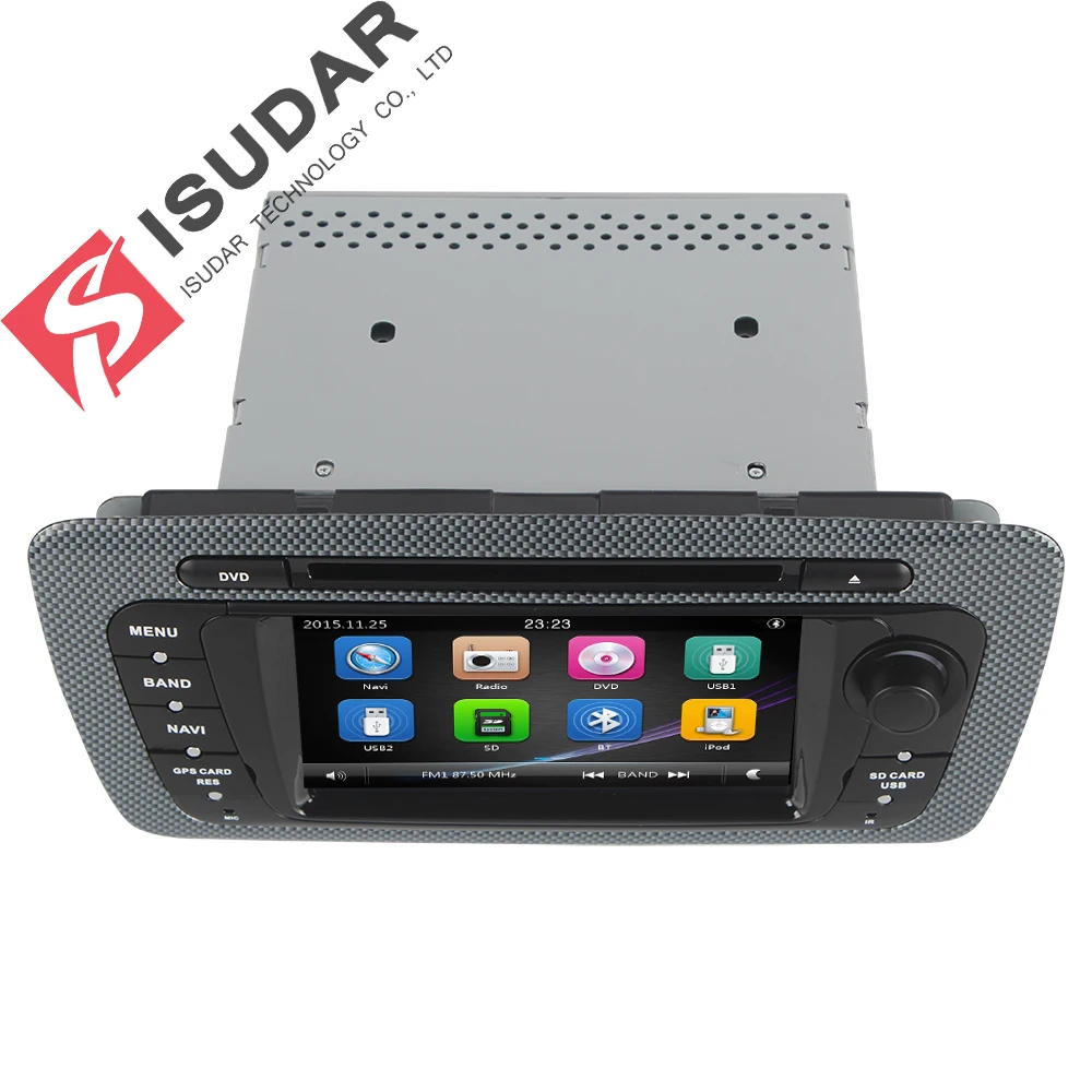 Isudar автомобильный мультимедийный плеер gps 2 Din DVD Automotivo для сиденья/Ibiza 2009 2010 2011 2012