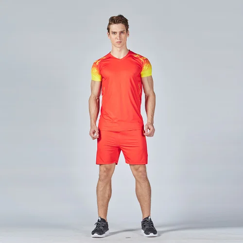 Men red Мужские и женские майки для волейбола, дышащая форма для волейбола, мужской командный спортивный костюм для волейбола, женские футболки и шорты для волейбола - Цвет: Men red