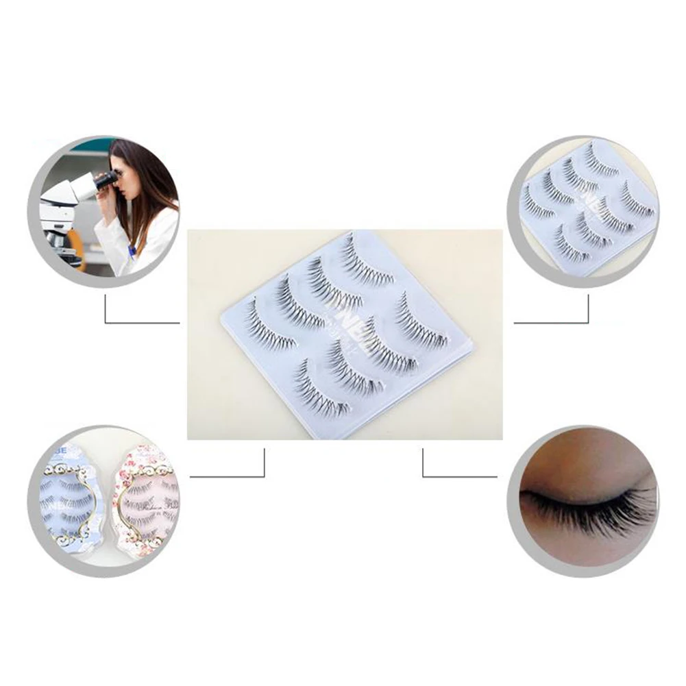 4 пары натуральные СЕКСУАЛЬНЫЕ накладные ресницы макияж для глаз Длинные