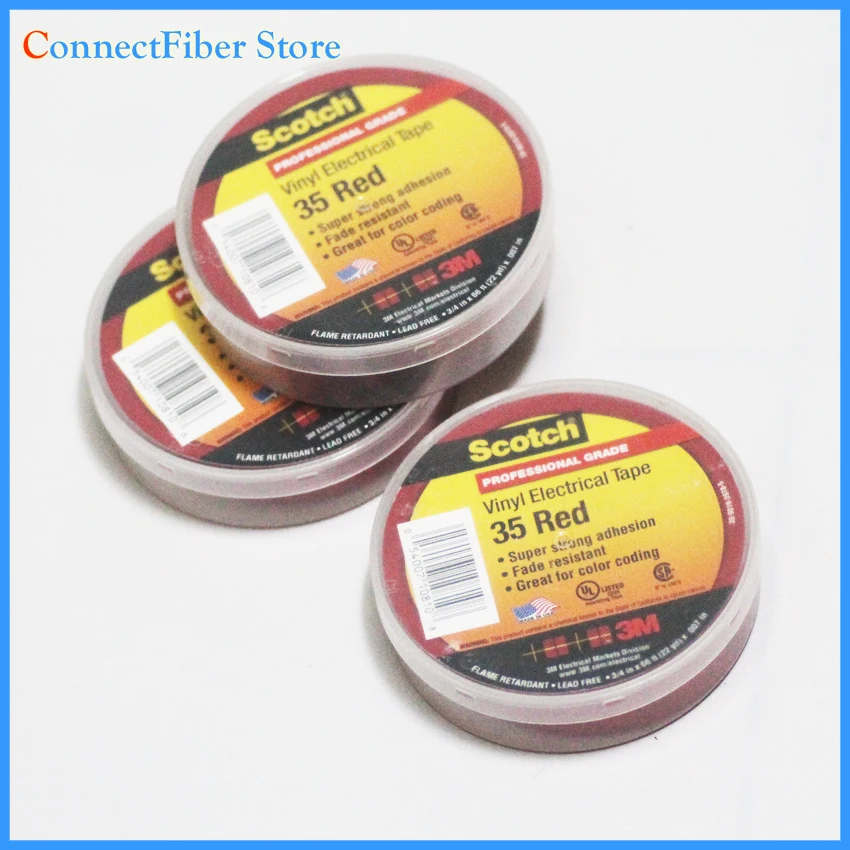 3M профессиональная виниловая электрическая красная лента|Офисный скотч| |