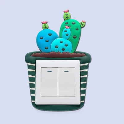 style6 Светящийся 3D светильник кактус переключатель наклейки s настенные наклейки-переключатель протектор Гостиная Современная Настенная Наклейка украшение для розетки - Цвет: style6