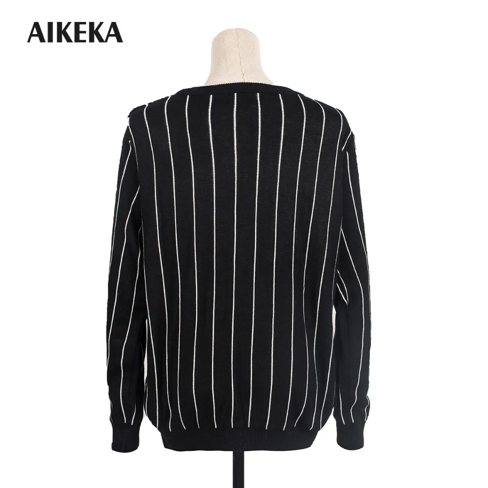 Women top Autumn Winter Pullover vertical stripes all-match Female o-Neck jumper Loose blouse Casual basic knitted Sweater | Женская