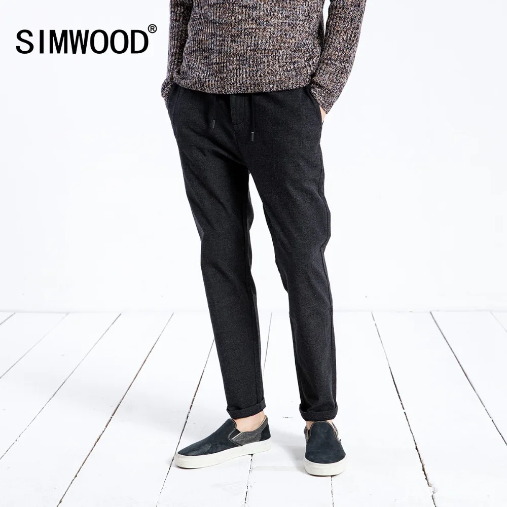 SIMWOOD/Новинка 2019 года весенние повседневные обтягивающие мужские брюки модные до