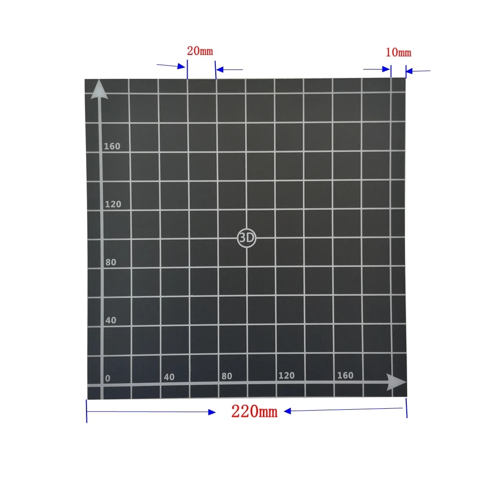 5 шт. наклейки для кровати BuildTak 220x220 мм с координатной печатью подогревом стикер