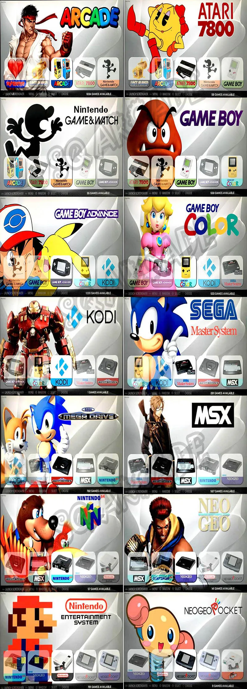 8000 в 1 игры с 2 джойстиком pad power plug super mario/game boy/MSX/NEO GEO/super Mintendo