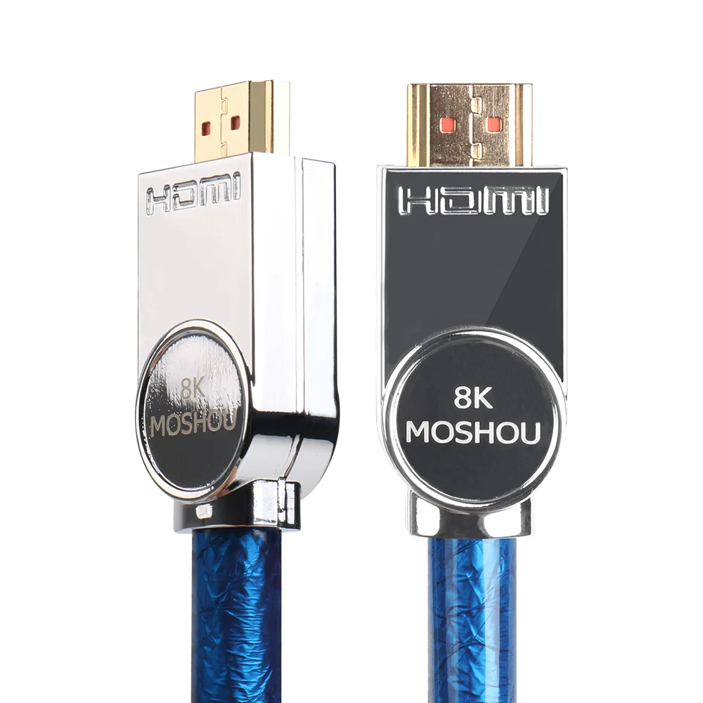 Blue Кабель для HDMI 2,1 Ultra-HD(UHD) 8K MOSHOU 48Gbs с аудио и Ethernet HDMI шнур каво HDMI USB для переключателя 4K - Цвет: Blue
