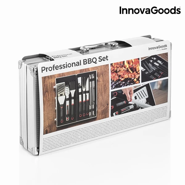 Innovagoods Maletin Aluminio de utensilios para barbacoas profesial 11 пьезas acero inoxidable| |