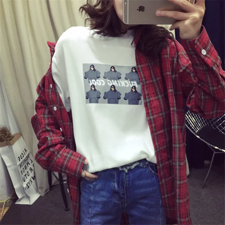 ECTTC Лето 2019 г. Кей поп Харадзюку летняя футболка хлопок короткий рукав карман Сеул