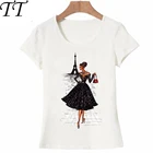 Женская футболка с принтом, винтажная черная летняя футболка с принтом в Париже