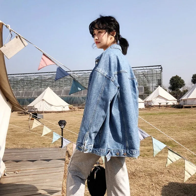 2019 Новая высококачественная Осенняя Базовая Джинсовая Верхняя одежда пальто