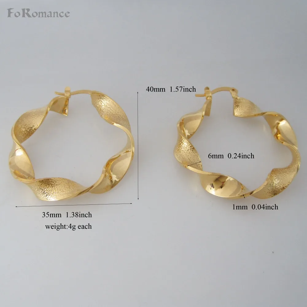 Одна часть простых одного покрытия желтого золота GP круглые серьги обручи