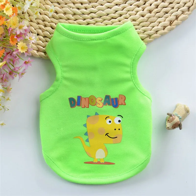 Одежда с динозавром Kawaii рубашка милой собакой летняя одежда для собак XXS из