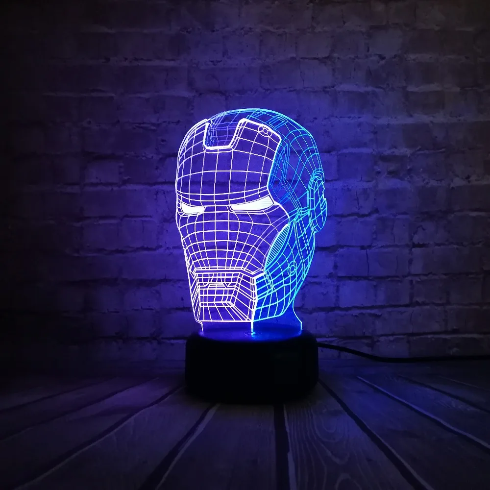 7 цветов Изменение градиент Мода животное голова лошади светодиодные ночники 3D Светодиодный Настольные лампы для дома спальни вечерние Рождественский подарок