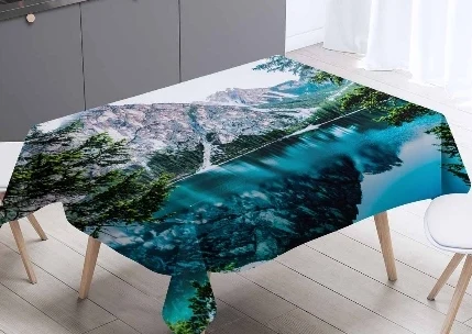 Скатерть с 3d принтом в виде Морского Пейзажа моющаяся Пылезащитная плотная