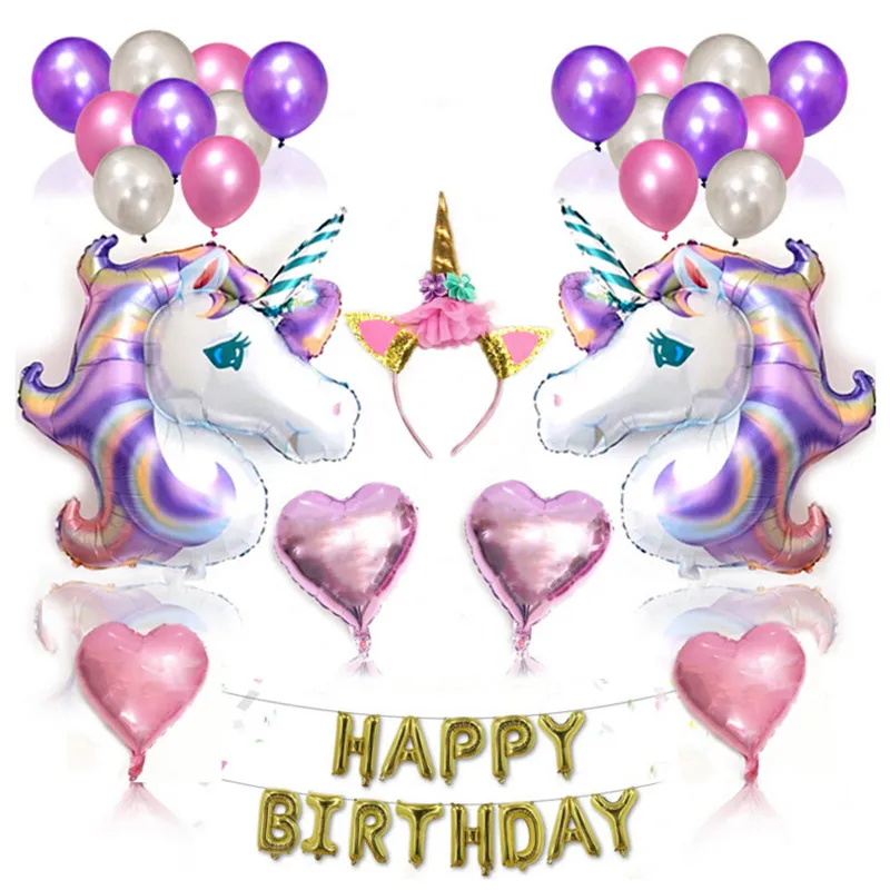 День рождения Единорог декоративные шары прекрасный мультфильм Шар