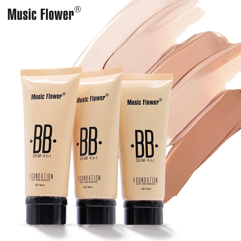 Music Flower BB Cream 4 in 1 Foundation Longlasting Moisturizing Brightening Concealer Flawless Basic Women Makeup Face Beauty |