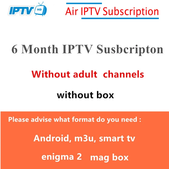 6 Months Air IPTV подписка Франция Италия Нидерланды арабский Испания Швеция Португалия северная канада США android Smart IPTV M3U - Цвет: 6 Months