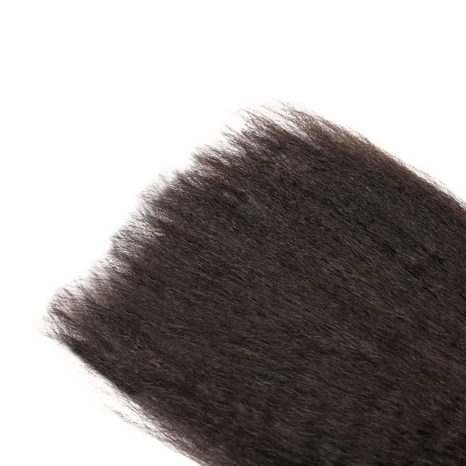 Stema волосы бразильские пучки волос Remy с закрытием кружева сделка кудрявые прямые