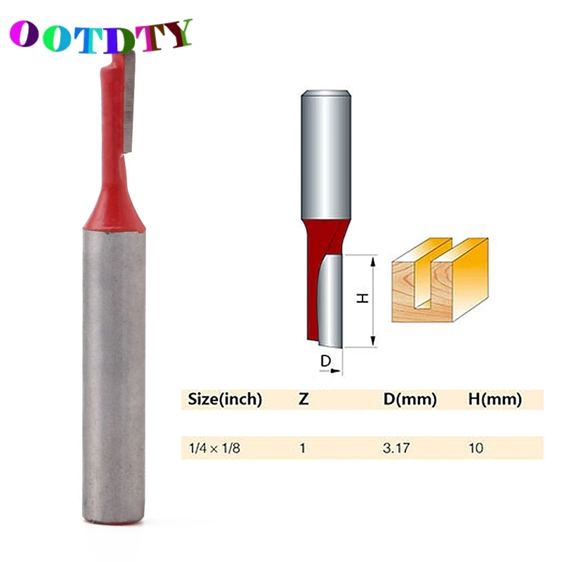 OOTDTY 1/4 &quotхвостовик 1/8&quot лезвие прямые карбида Одна Флейта наконечником для