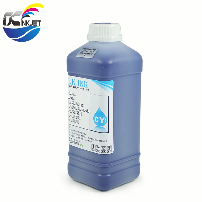 Ocinkjet 1000 мл Экологичные Сольвентные чернила для EPSON Stylus PRO 10600/10000 для Mimaki JV2/JV22/JV4 для печатающая головка Roland 600/540/740 масляные чернила на водной основе