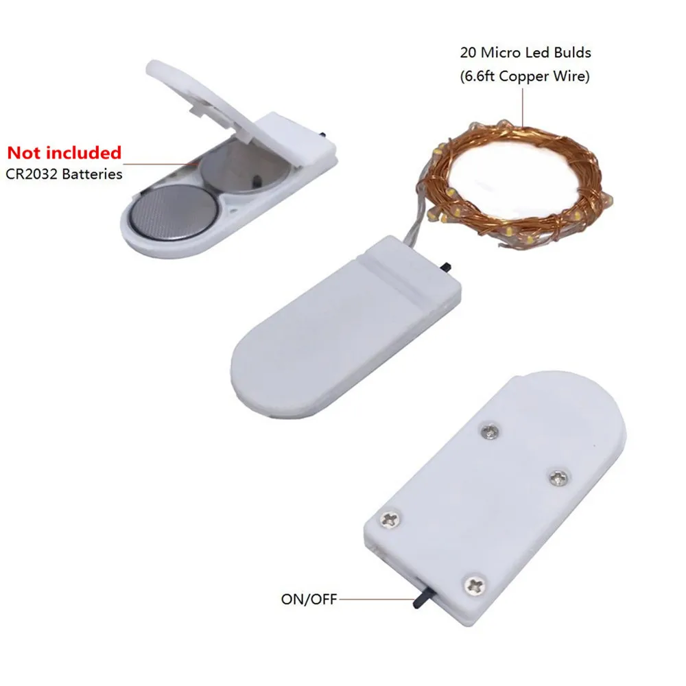 Медная проволочная гирлянда 2 м 20 мини невидимый светодиодный Звездный Сказочный