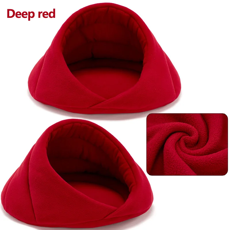 Red Теплая кошачья пещерная кровать для домашних животных, собачий домик, мягкая подушка для домашних животных, кошачий домик, мягкий кошачий коврик для кровати, домик для чихуахуа, питомник 40 A1 - Цвет: Red
