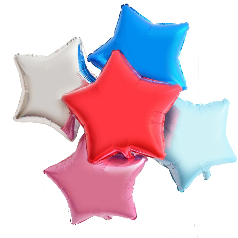 10 Pcs 18 Inch Star Foil Balloons Baby Shower Globos Pure color Helium Birthday 1st Party Supplies Wedding Decorations | Дом и сад