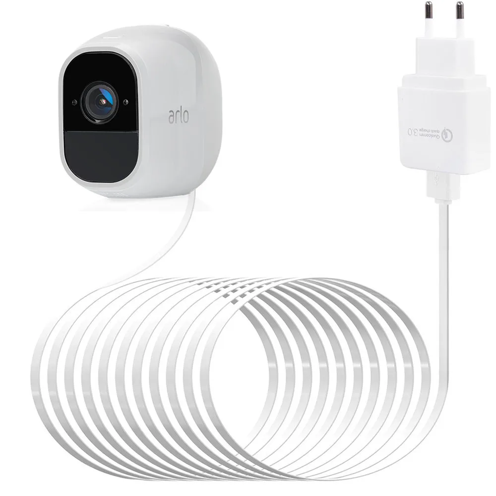 6.56ft/2 м зарядный кабель для Arlo Pro 2/Arlo Pro/Arlo Go/Arlo светильник камеры, Всепогодный кабель питания с QC 3,0 адаптер зарядное устройство