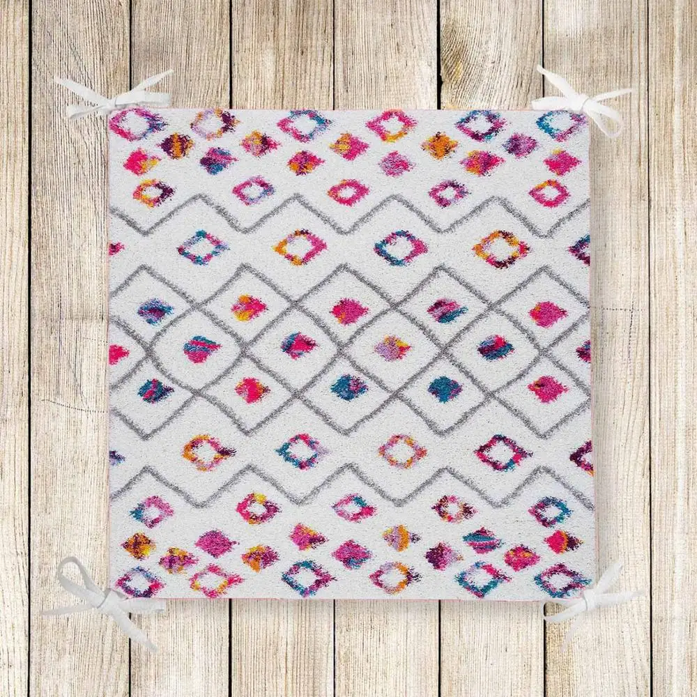 

Else Pink Blue Yellow Geometric Tiles 3d Print Chair Pad Seat Cushion Soft Memory Foam Full Lenght Ties Non Slip Washable Zipper