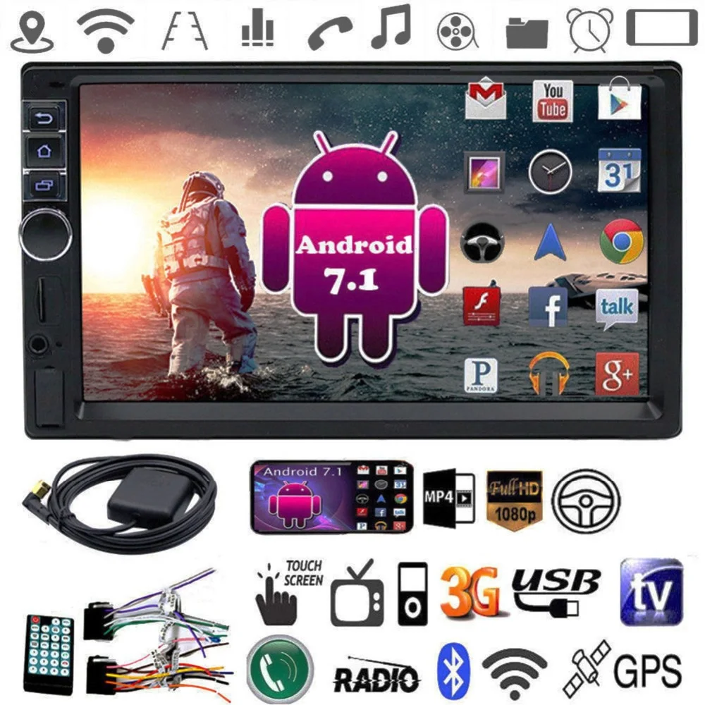 7740 2 Din Автомобильный MP4/MP5 плеер 7 дюймов сенсорный экран с радио GPS SD USB AUX заднего