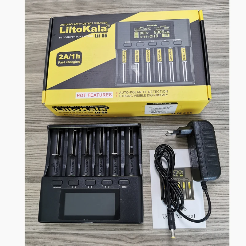 LiitoKala Lii-PD4 Lii-PL4 Lii-S2 Lii-S4 Lii-S6 lii-500S 18650 26650 1,2 V 3,7 V 3,2 V литий-ионный аккумулятор AA, AAA, никель-металл-гидридного Батарея Смарт Зарядное устройство