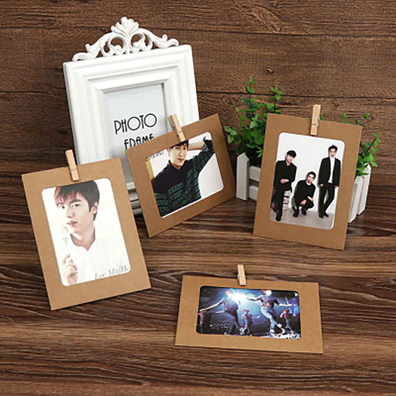 10 шт. крафт картона рамки творчески висит Бумага фоторамка 3/4/5/6/7 дюймов с