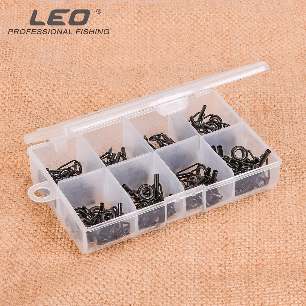 LEO 80 шт./лот Leo руководство по рыбалке кольцо костюм черный нержавеющая сталь