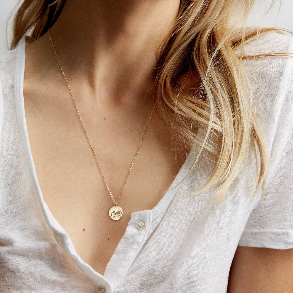 Ручное теснение знак Язык сестра Ожерелье Лучшие друзья I Love You поклялись жесты