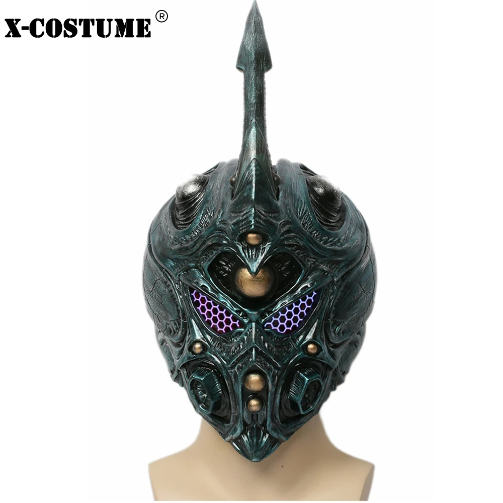X COSTUME Броня Гайвер полный голову шлем аниме Косплэй реквизит темно зеленый