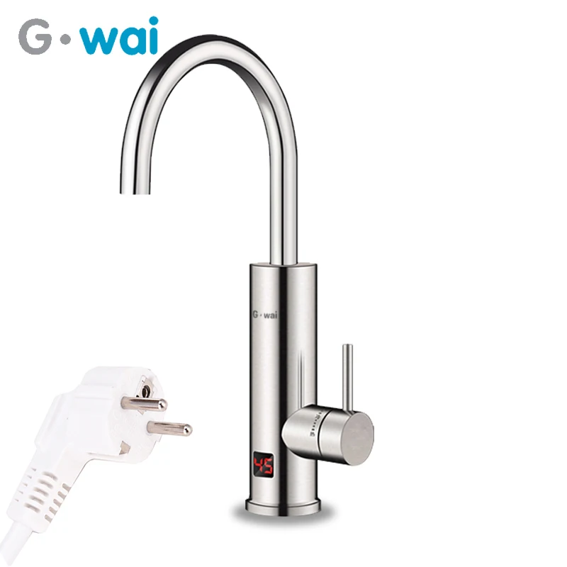 

Electric Hot tapThe Heater The Thermal Type Kitchen Treasure Rapid Electric Water Heater Temperature Display Metal Appearance