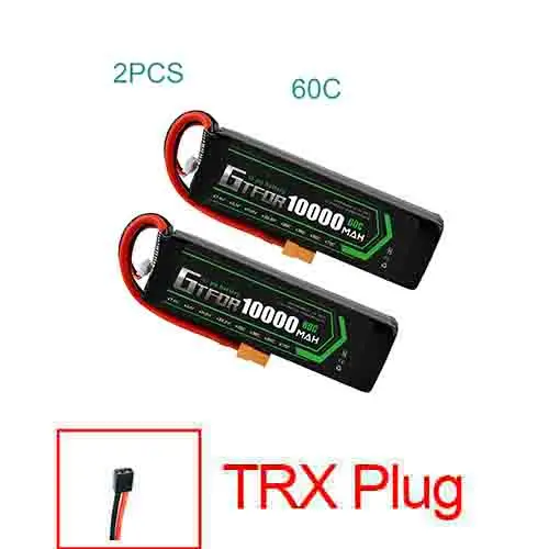 2S10000mah60C-TRX GTFDR lipo батарея 7,4 V 10000mAh 2S 60C 80C 100C RC батарея Deans XT60 для 1/8 1/10 автомобилей RC лодка вертолет Квадрокоптер лодка автомобиль - Цвет: 2S10000mah60C-TRX