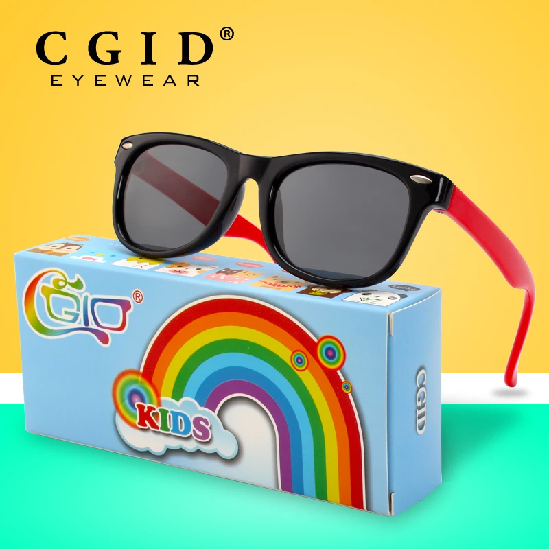 CGID мягкие резиновые очки Детские поляризованные UV400 красивый классический с