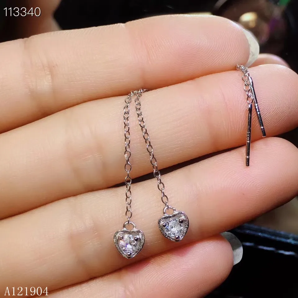 

KJJEAXCMY Fine Jewelry 925 Sterling Silver Mosan Diamond Female Ear Earrings Pendant