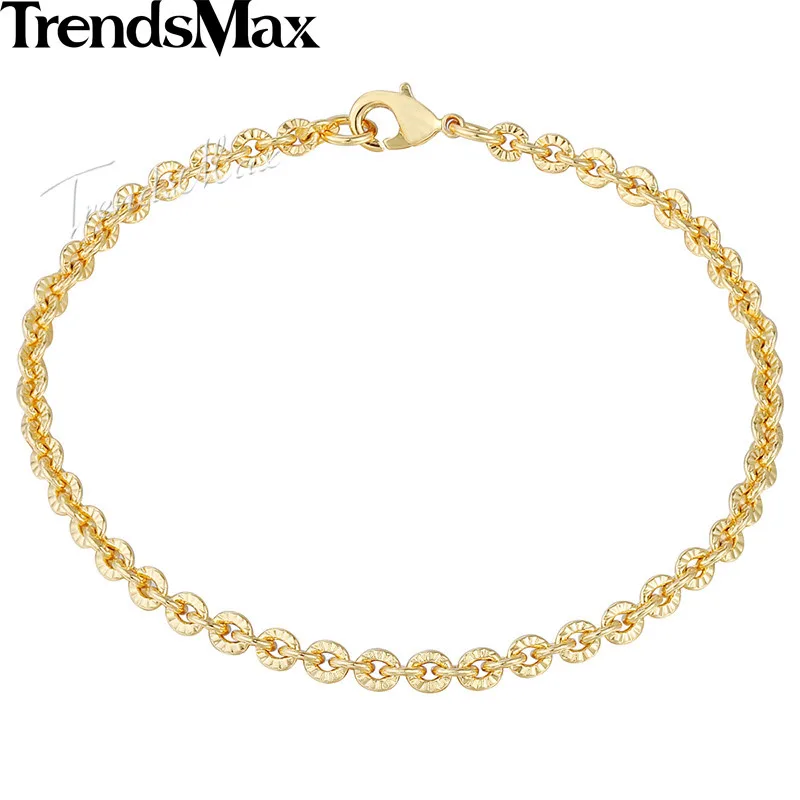Браслет женский из розового золота 585 пробы 3 мм 18/20/23 см|women bracelet|gold filledbracelet chain |