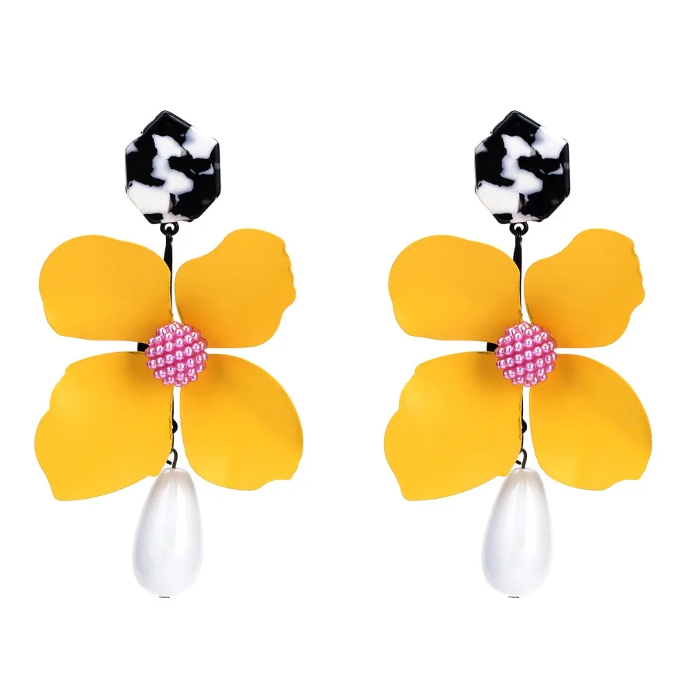 Boho Fashion Statement Earrings Big flower Dangle Drop Bijoux Jewelry Accessories For Woman Girl | Украшения и аксессуары