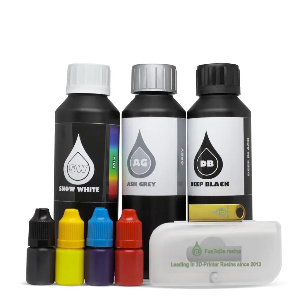 SP1 НАБОР FUNTODO SAMPLE PACK (SW/AG/DB ПИГМЕНТЫ + USB) В наборе Snow White 250 мл Ash Grey Deep Black 4 пигмента USB