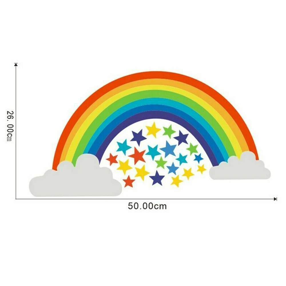 

Rainbow Vinyl Wall Stickers Kids Room Bedroom Playroom Decals Home Trendy