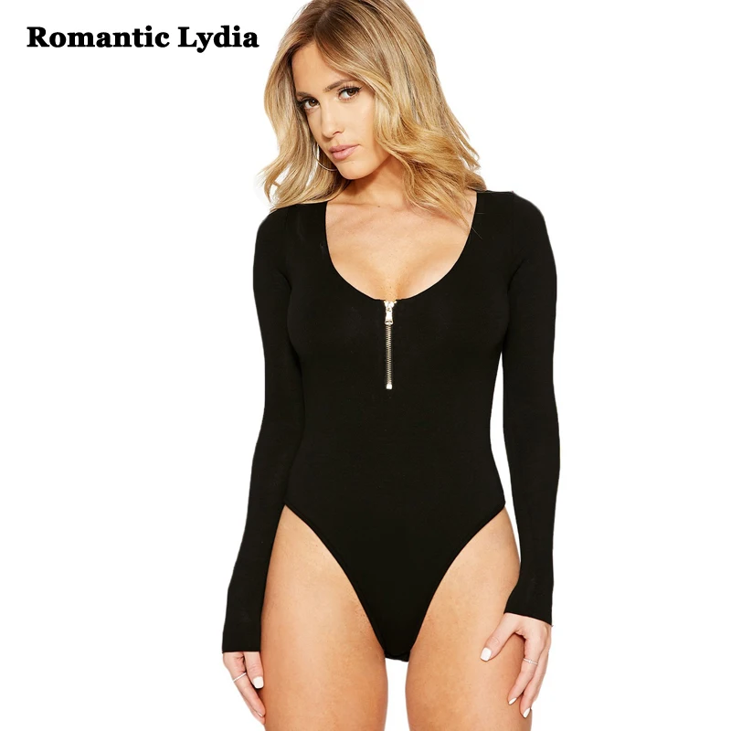 Женский хлопковый боди с длинным рукавом базовый облегающий Однотонный черный