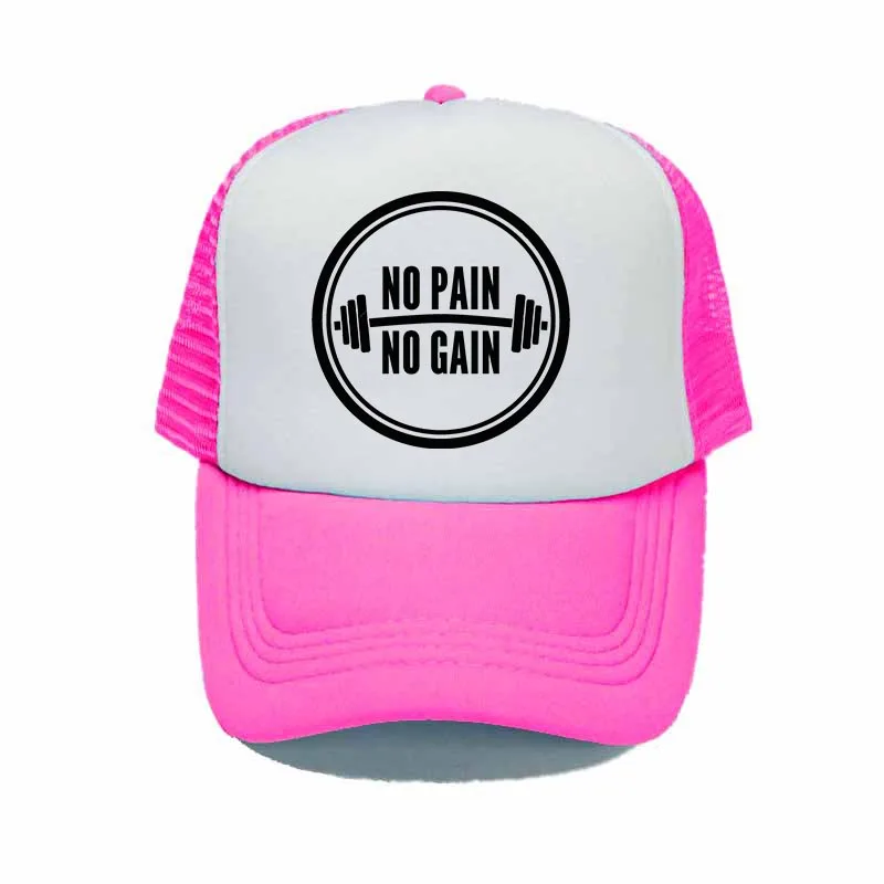 YY31024 Бейсбольная кепка с принтом «No Pain No Gain» прохладная летняя Бодибилдинг Фитнес лозунг грузовые шапки тренажерный зал тренировки сетчатая шапка и кепка YY310 - Цвет: YY31024