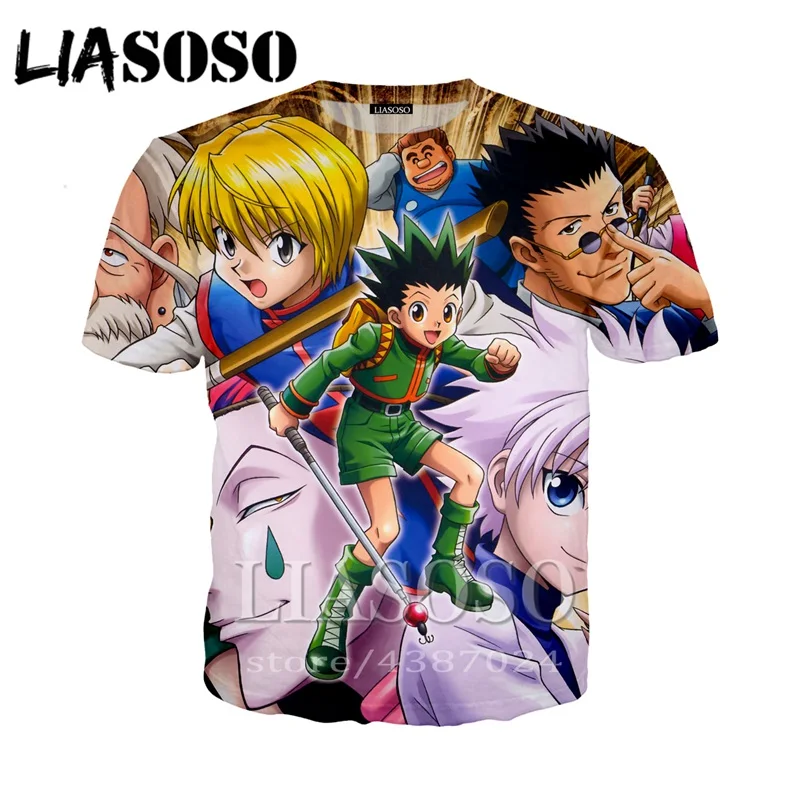 Liaseo модная футболка с коротким рукавом Футболка Hunter x Аниме Новый 3D принт