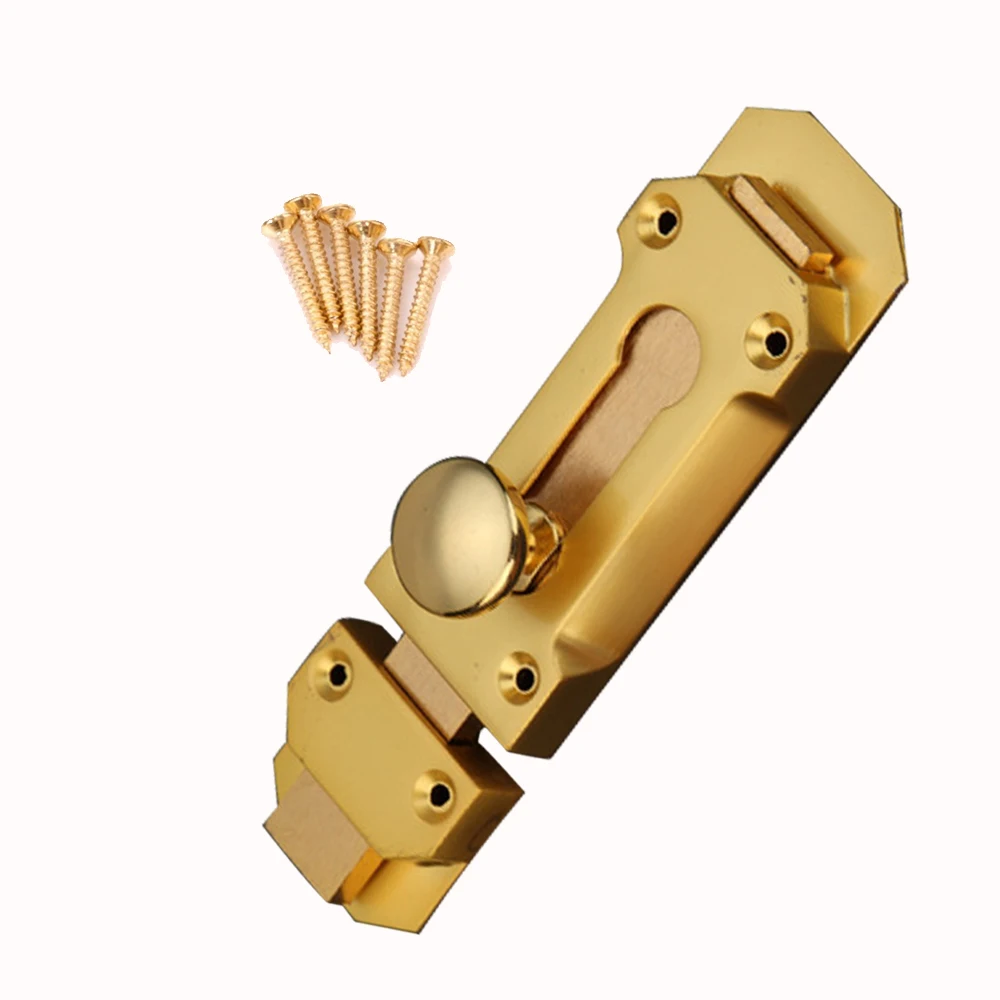 Сверхпрочный латунный защитный дверной болт 4 дюйма Скользящий замок [3] |