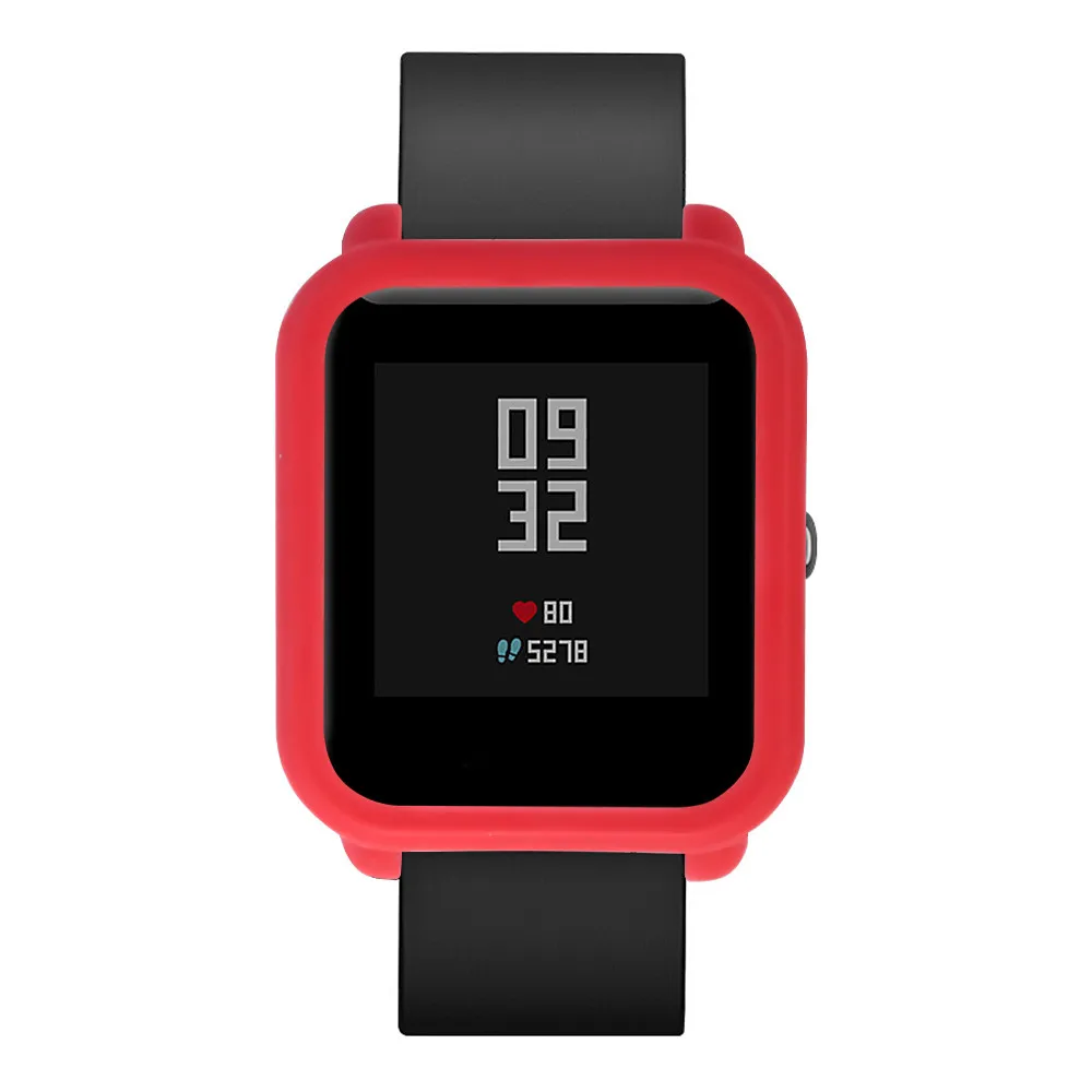 Красный Мягкий ТПУ защитный силиконовый Полный Чехол для Huami Amazfit Bip Youth Watch - Цвет: Красный