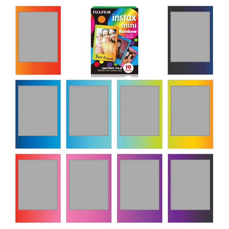 Fujifilm Instax Mini Rainbow мгновенная пленка (10 листов) для 7s 8 + 9 25 50s 70 90/Share SP-1 SP-2 принтер |
