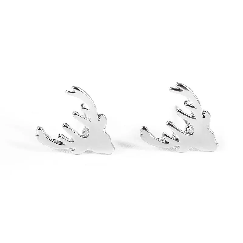 DoreenBeads модные серьги-гвоздики серебро розовое золото олень лося стиль креативные